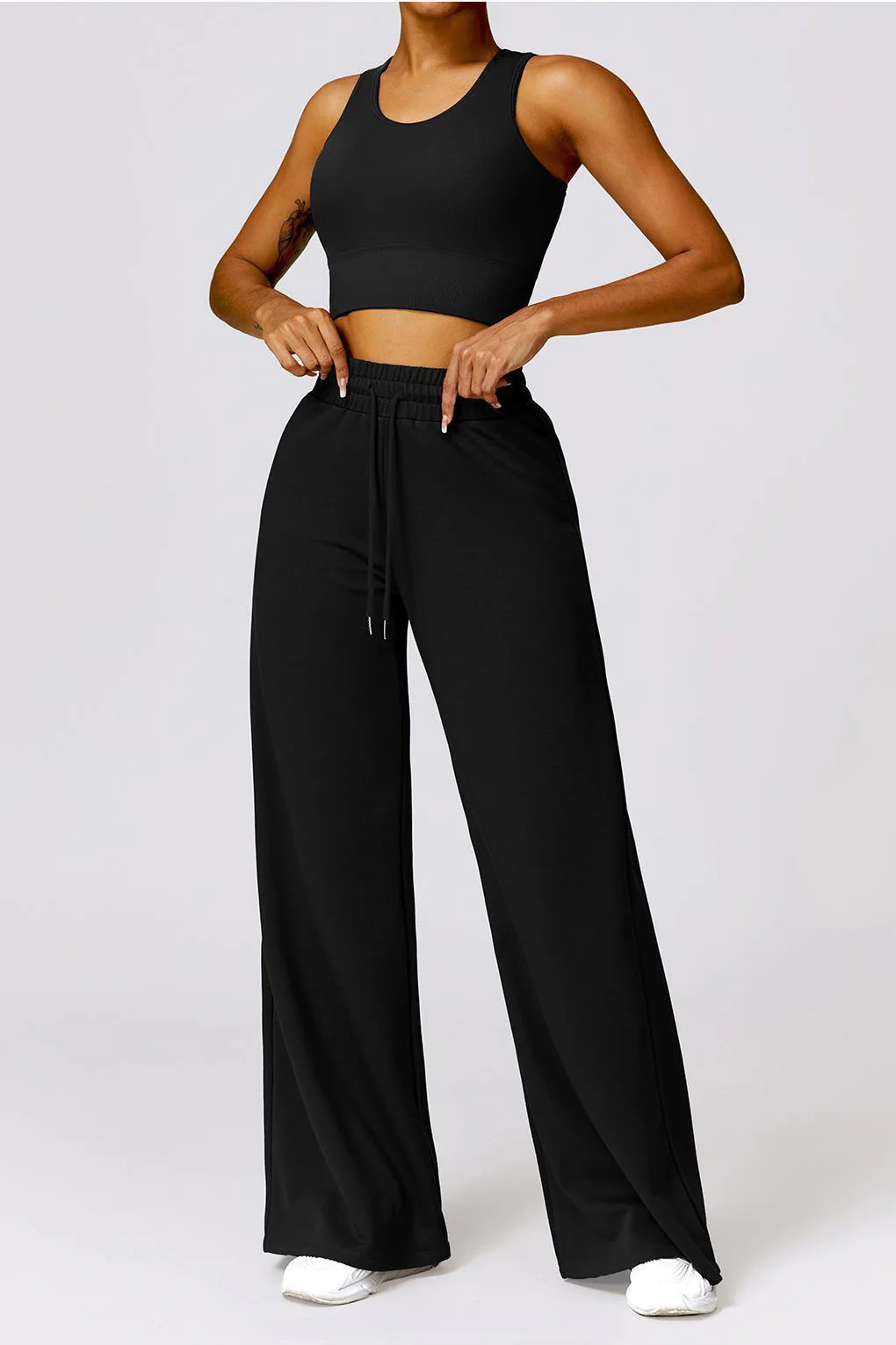 Athleisure Plain U Neck Seamless Shaping Crop Tank With Cups - Image 10