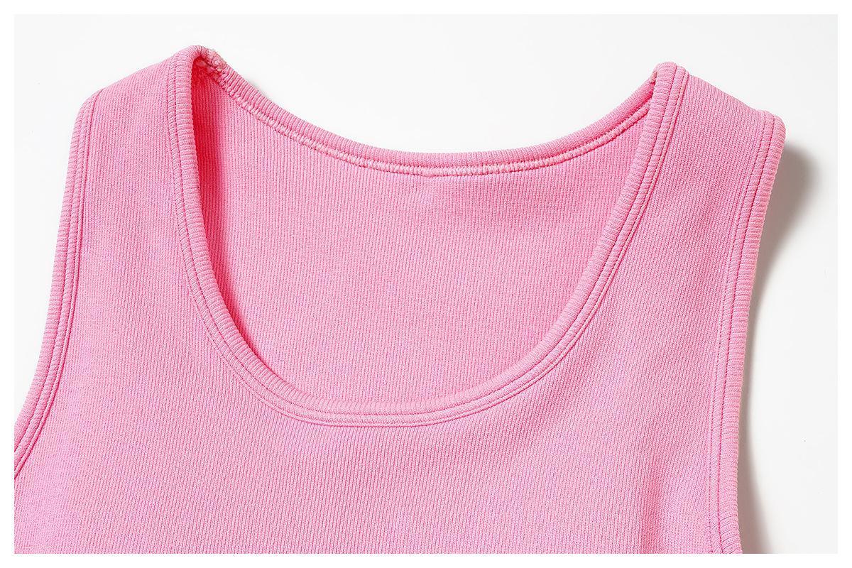 Athleisure Plain U Neck Seamless Shaping Crop Tank With Cups - Image 13