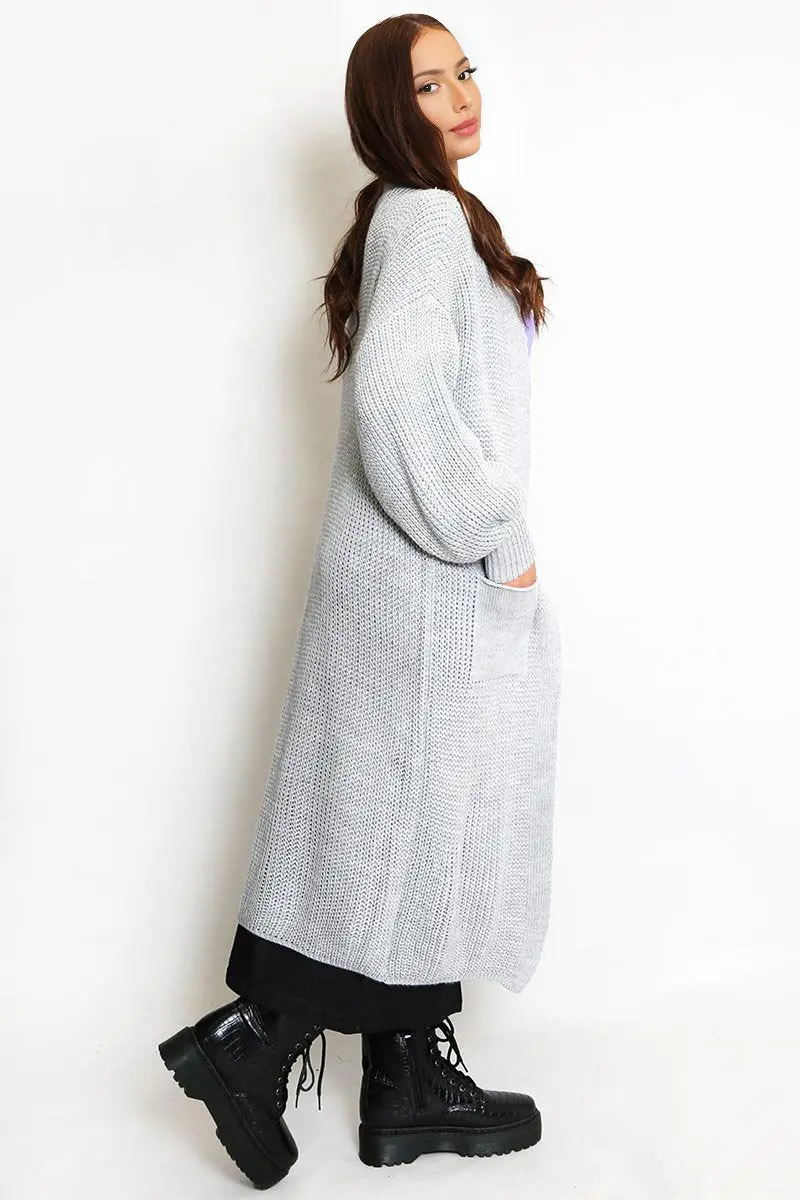 Casual Knit Puff Sleeve Loose Open-Front Cardigan - Image 12