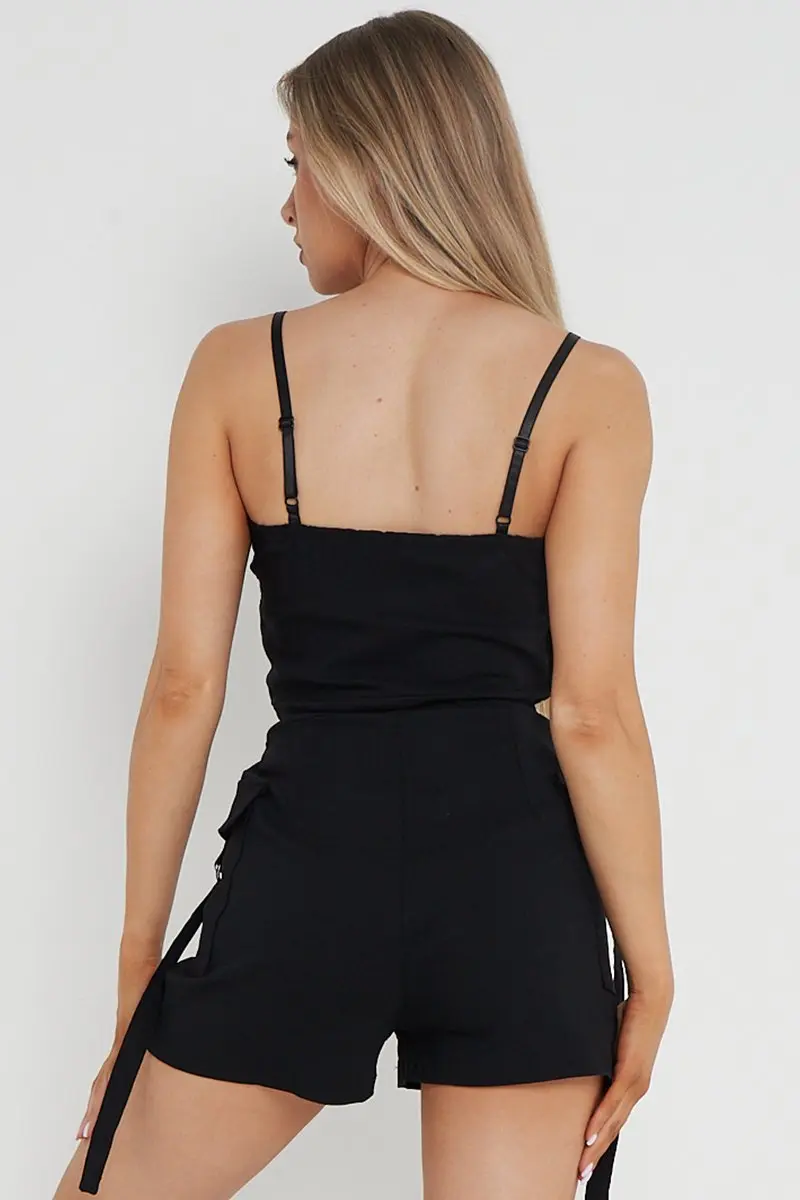 Casual Thin Strap Flap Pocket Slim-Fitting Playsuit - Image 6