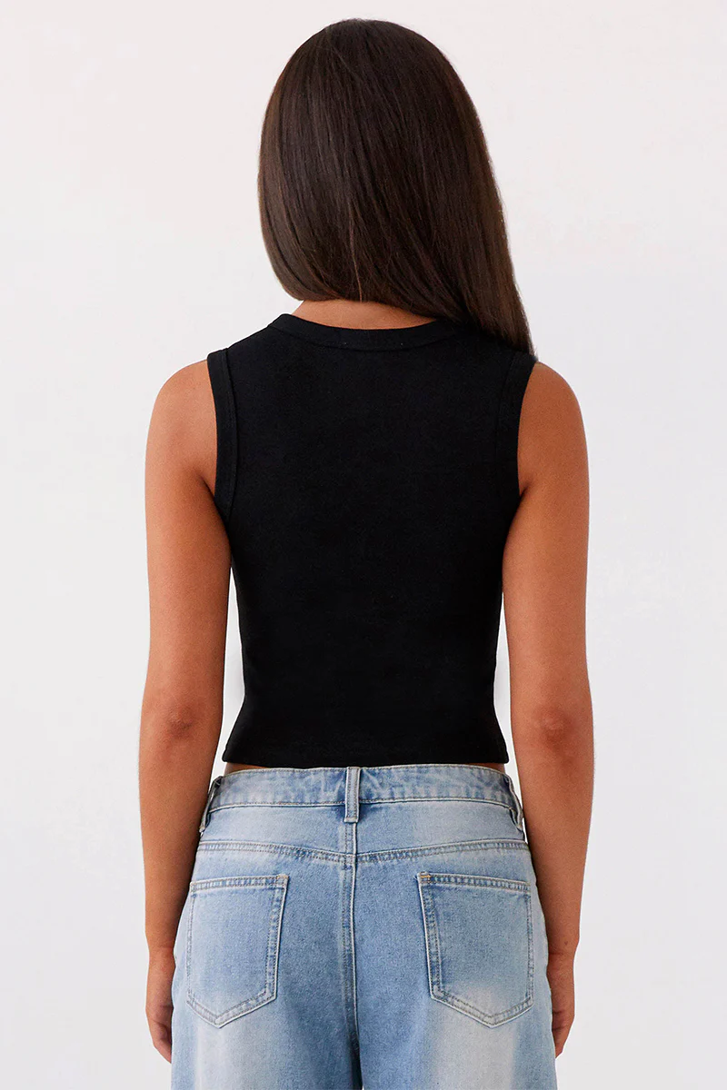 KatchMe Versatile Sleeveless Button-Front Stretch Slim Tank Top - Image 6