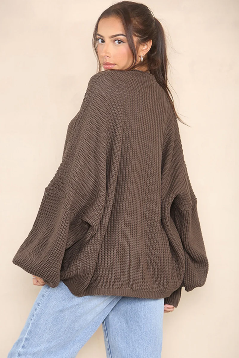 KatchMe Women's Commuter Versatile Balloon Sleeve Knit Short Cardigan (6-20),Casual Knitwear for Lady,Plain Open-Front Side Pocket Womenswear - Image 3