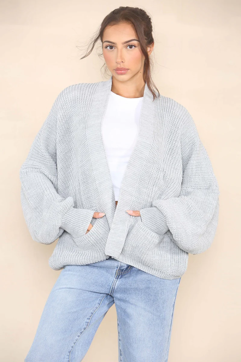 KatchMe Women's Commuter Versatile Balloon Sleeve Knit Short Cardigan (6-20),Casual Knitwear for Lady,Plain Open-Front Side Pocket Womenswear - Image 4