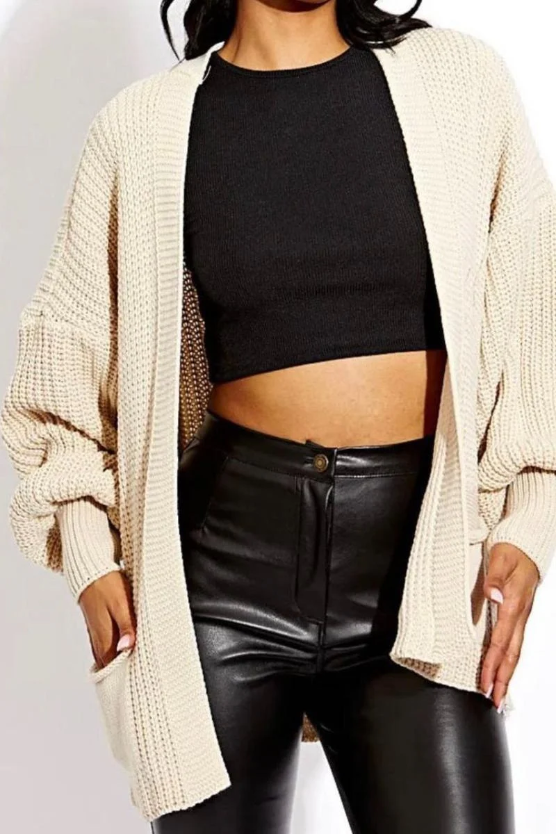 KatchMe Women's Commuter Versatile Balloon Sleeve Knit Short Cardigan (6-20),Casual Knitwear for Lady,Plain Open-Front Side Pocket Womenswear - Image 5