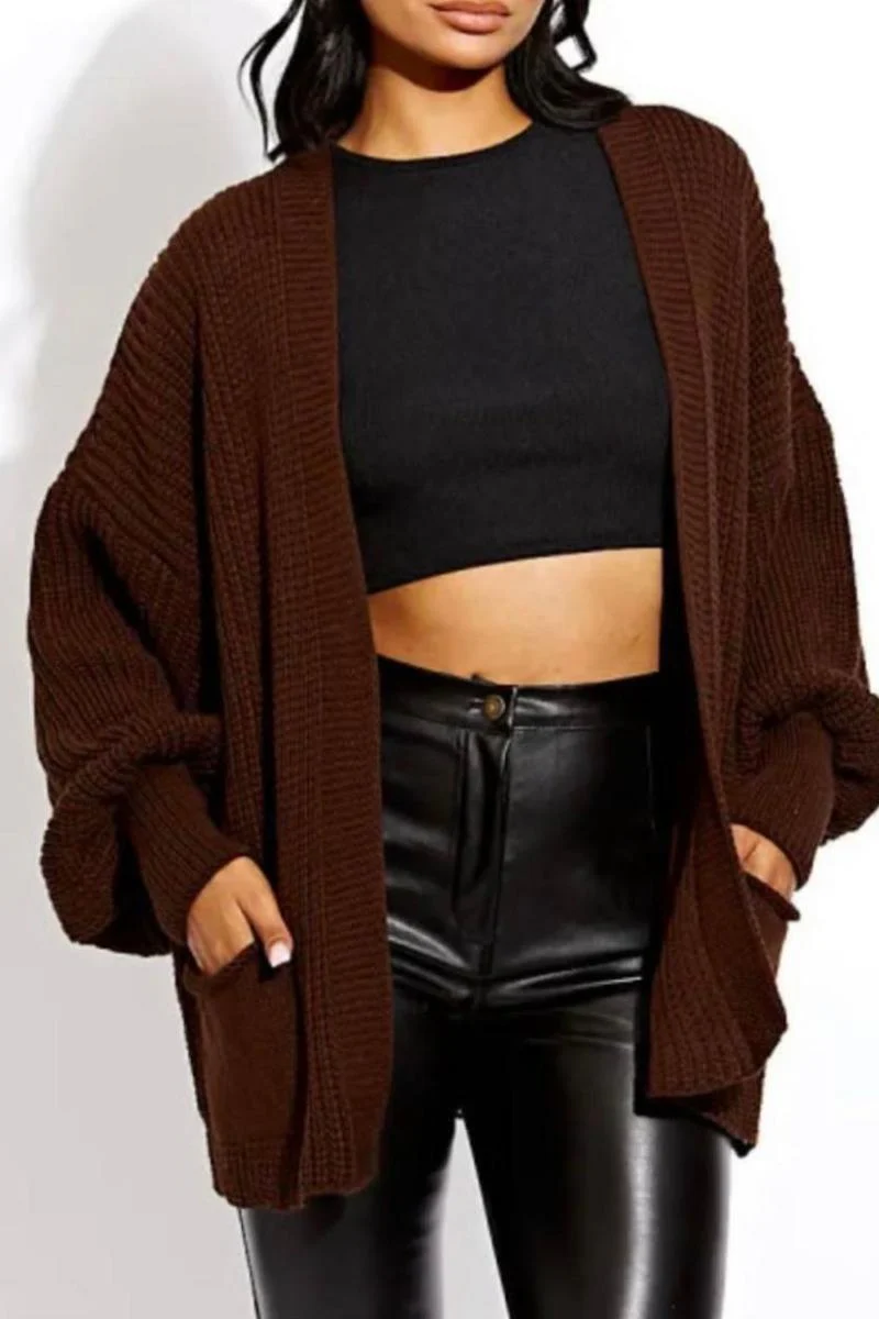 KatchMe Women's Commuter Versatile Balloon Sleeve Knit Short Cardigan (6-20),Casual Knitwear for Lady,Plain Open-Front Side Pocket Womenswear - Image 8
