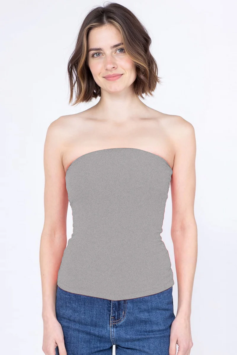 KatchMe Women's Vibrant Solid Color Sleeveless Stretch Slim Tube Top, Lady Slim-Fitting Top for Daily Holiday Wear, Minimalist Lady's Street Top - Image 5