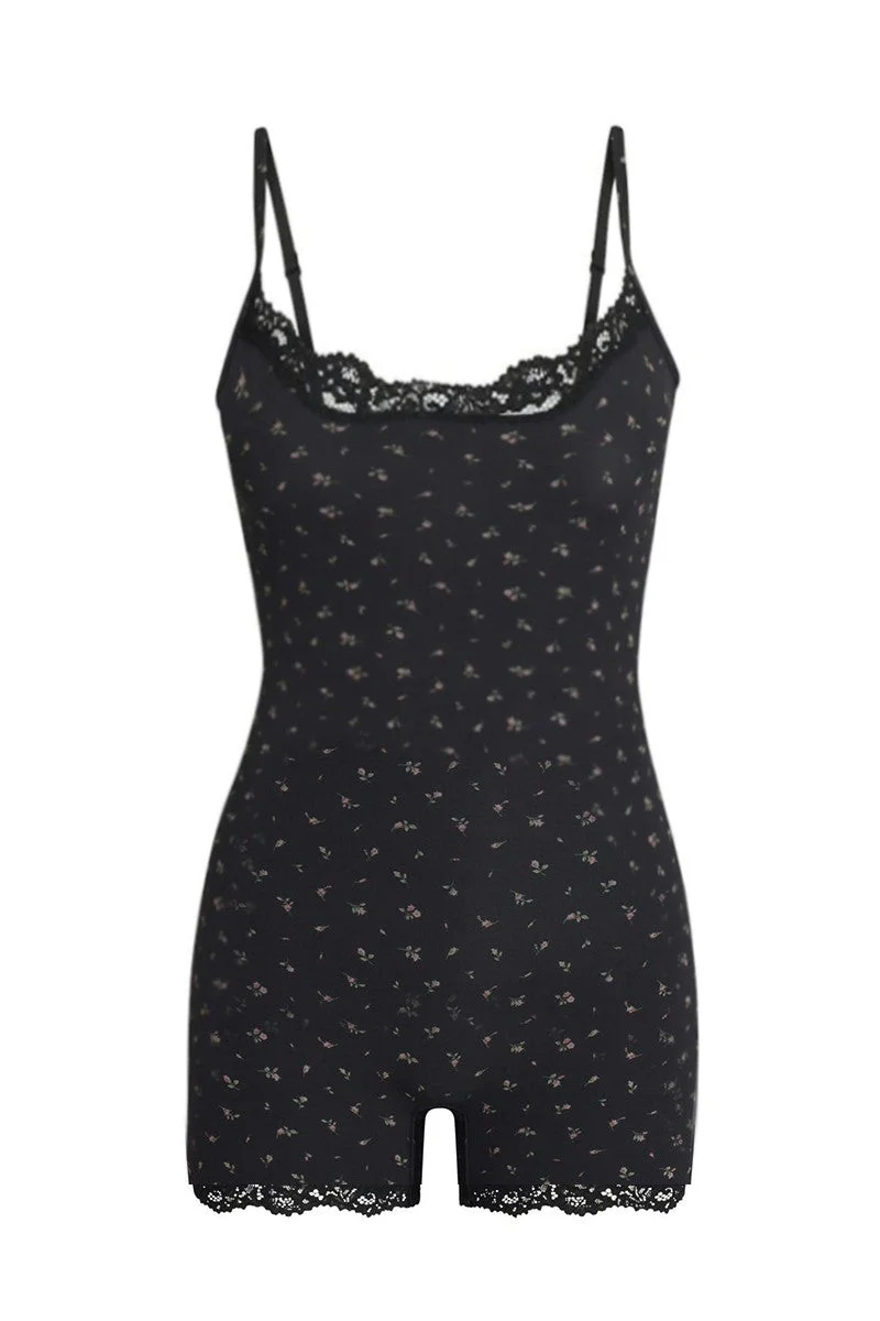 Lace Series Women's Spaghetti Strap Lace Trim Breathable Playsuit - Image 11