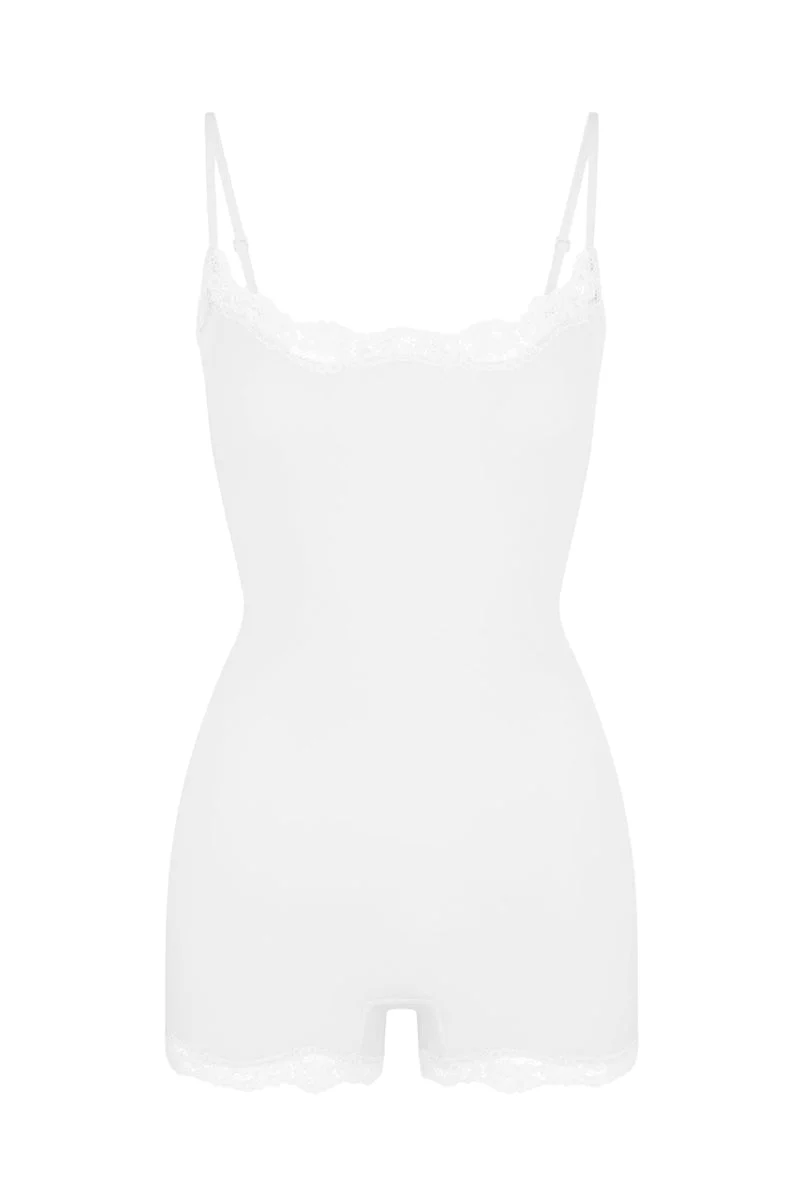 Lace Series Women's Spaghetti Strap Lace Trim Breathable Playsuit - Image 12