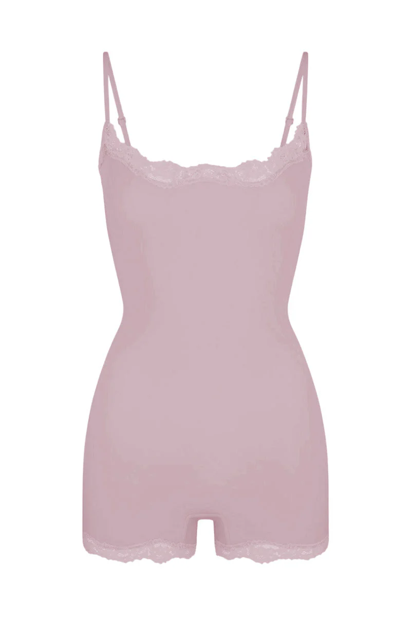 Lace Series Women's Spaghetti Strap Lace Trim Breathable Playsuit - Image 13