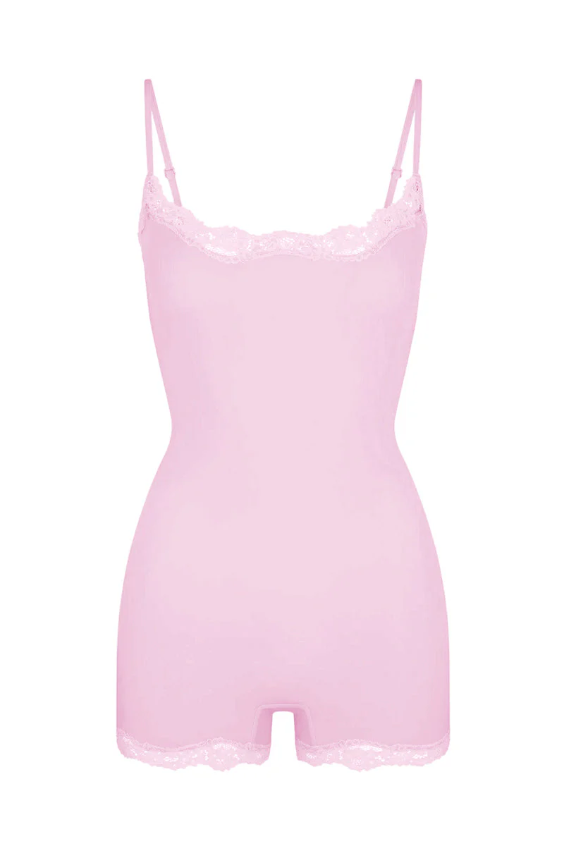 Lace Series Women's Spaghetti Strap Lace Trim Breathable Playsuit - Image 14