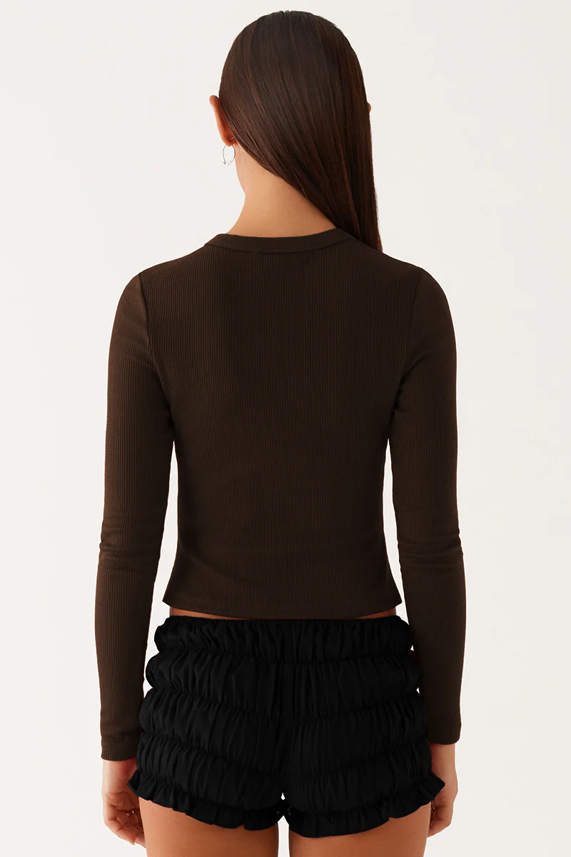 Versatile Solid Color Knit Button-Up Slim Top - Image 8